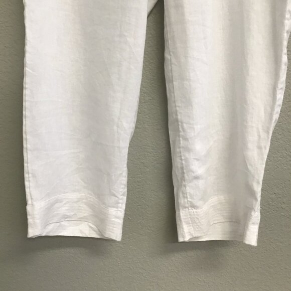 Pure J Jill Love Linen Women’s Wide Leg Pants Crop Women’s Size Large White - Picture 7 of 10